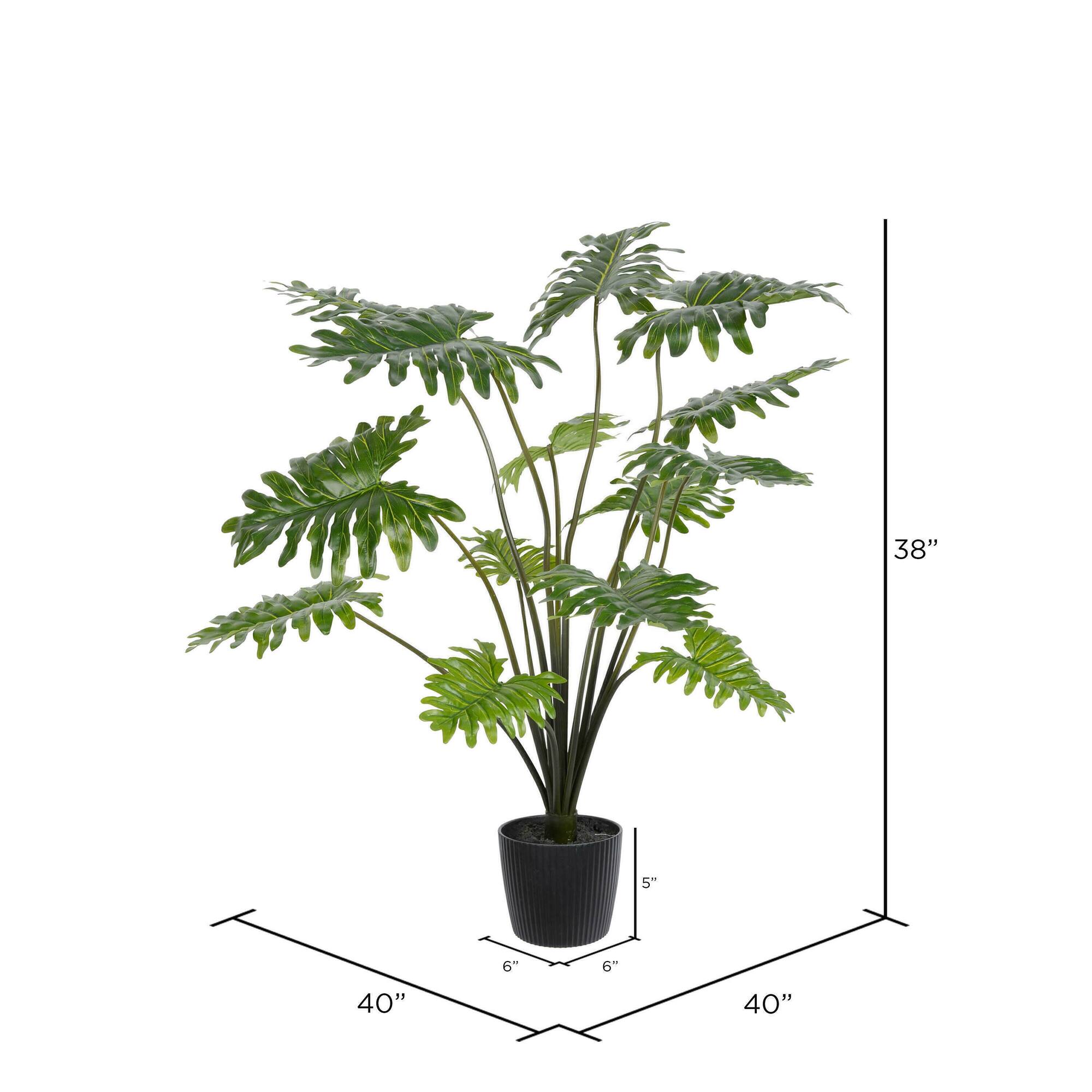 38" Artificial Potted Grand Philodendron Bush